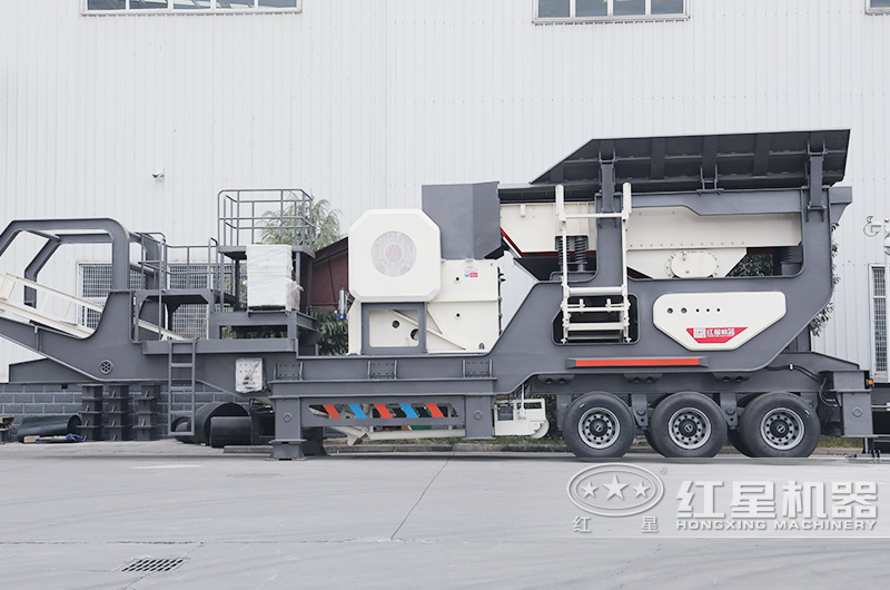 車載移動碎石機：移動顎破機，石頭一段粗碎加工